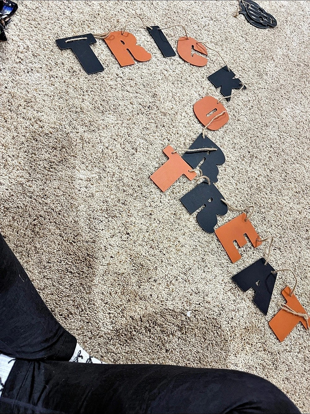 Halloween wood Banner Black & Orange Trick or Treat